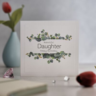 Gold Floral Daughter Birthday Greetings Card