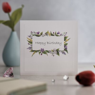Spring Flowers Birthday Greetings Card