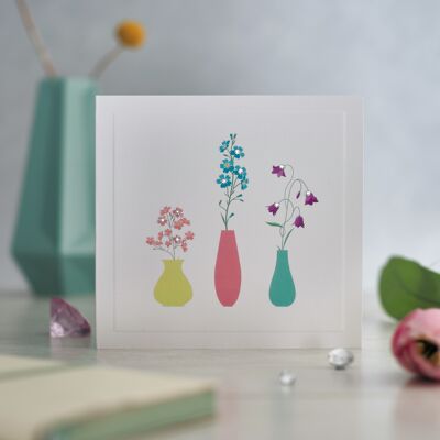 Spring Flowers Birthday Greetings Card