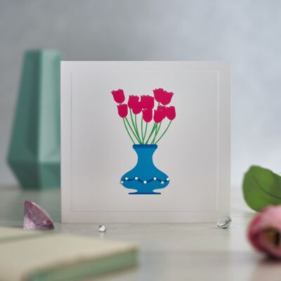 Vase of Flowers Greetings Card