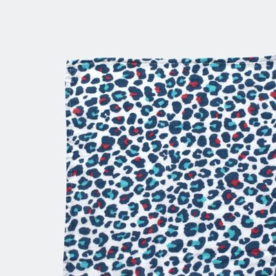 Xl blue leopard sensory muslin