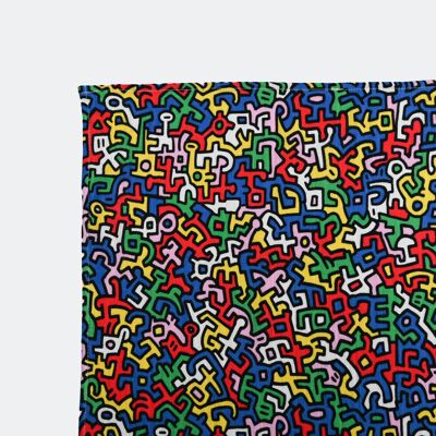 EXTRA GROSSER SENSORISCHER „KEITH HARING – BRASILIEN“ MUSSELIN