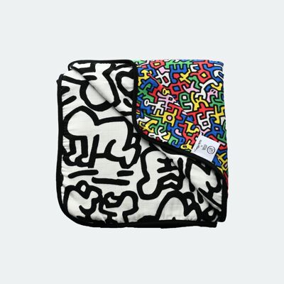 COUVERTURE EN MOUSSELINE SENSORY KEITH HARING