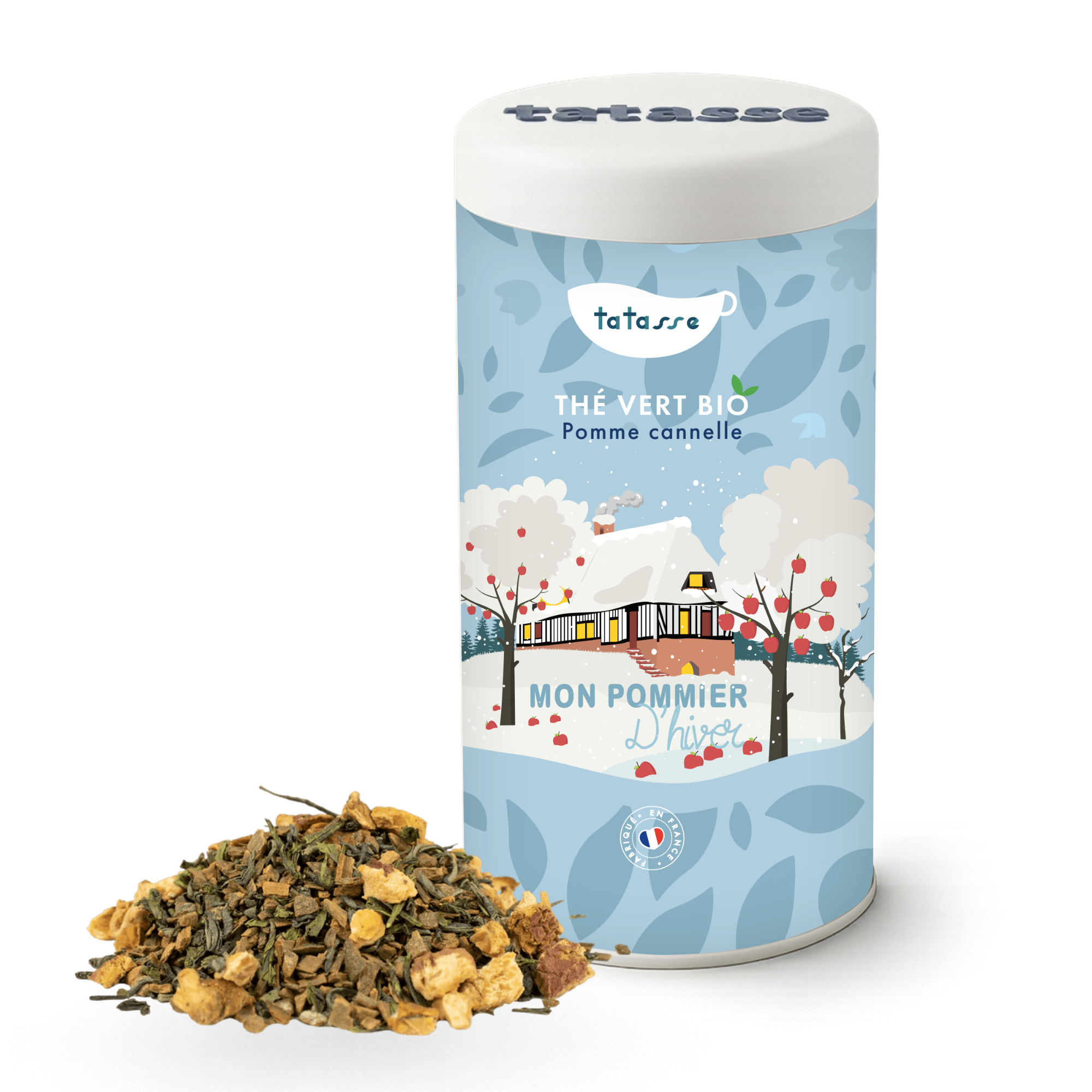 Organic green tea with apple and cinnamon – a gourmet winter infusion – Winter Apple Tree