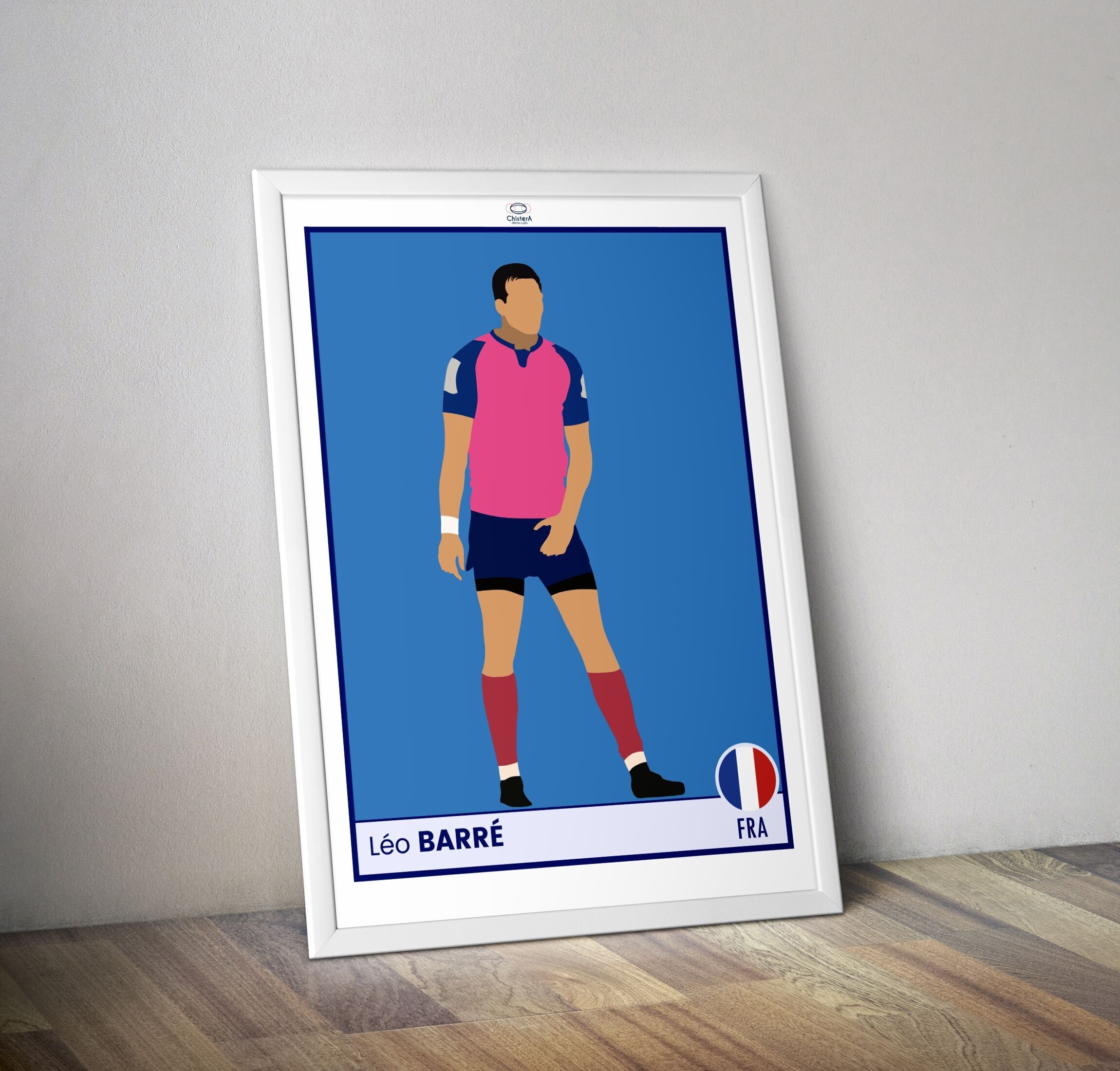 Plakataufkleber POP ART Léo Barré I Rugby-Plakat