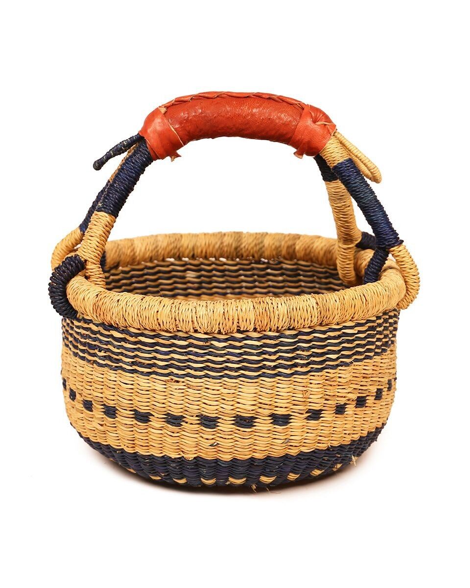 KWABENA: Navy & Natural Mini Market Basket