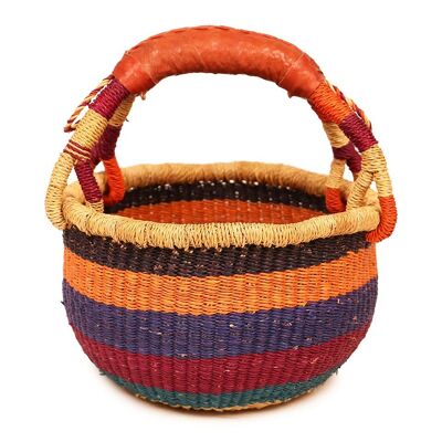 MAKAFUI: Orange, Burgundy & Purple Mini Market Basket