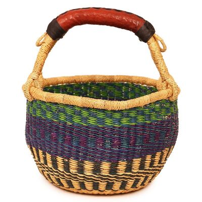 NKRUMAH: Green, Blue & Purple Mini Market Basket