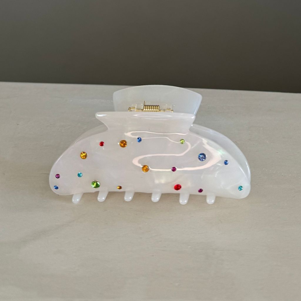 Strass Haarspangen - Haarspangen für langes Haar - 9  x 4,5 cm - Acetat aus Baumwolle - Haarspange Strasssteine