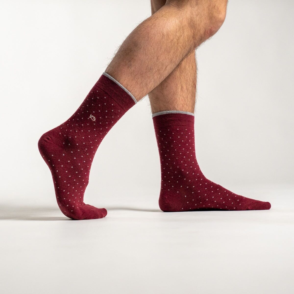 Calzini quadrati in cotone pettinato - Bordeaux
