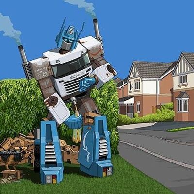 Greeting Card - Jim'll Paint It - Optimus Amazon Prime 092