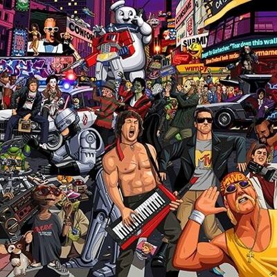 Carte de voeux - Jim'll Paint It - Le meilleur des années 80 avec Rambo, Terminator & Hulk Hogan 090