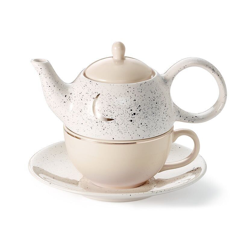 Set Tea for One "Moon", gres con placcatura oro