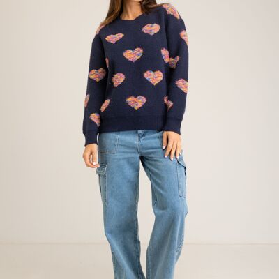 KNITTED JERSEY HEARTS EL3005J