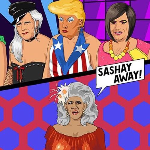 Greeting Card - Jim'll Paint It - Trump on Obama's Dragrace RuPaul 070