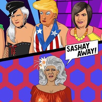 Grußkarte - Jim'll Paint It - Trump on Obama's Dragrace RuPaul 070