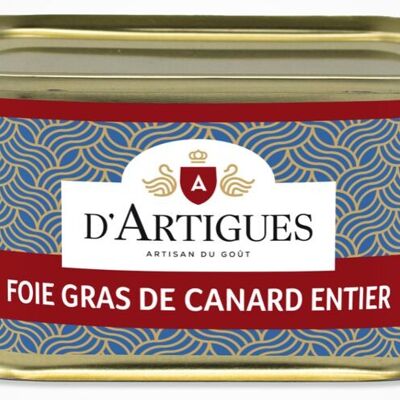 Scatola metallica di foie gras d'anatra intero stabile a scaffale 200 g
