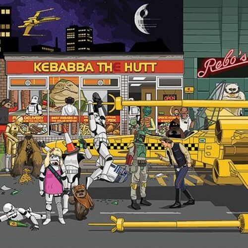 Greeting Card - Jim'll Paint It - Star Wars Night Out at Kebabba The Hutt 053