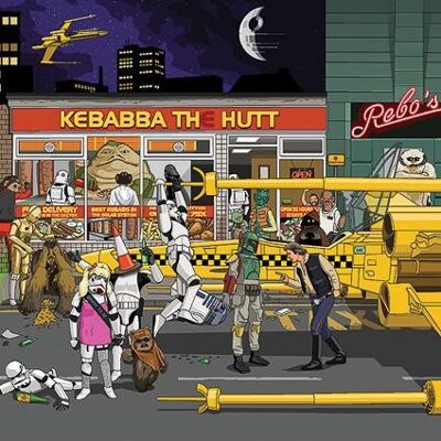 Grußkarte - Jim'll Paint It - Star Wars Night Out at Kebabba The Hutt 053