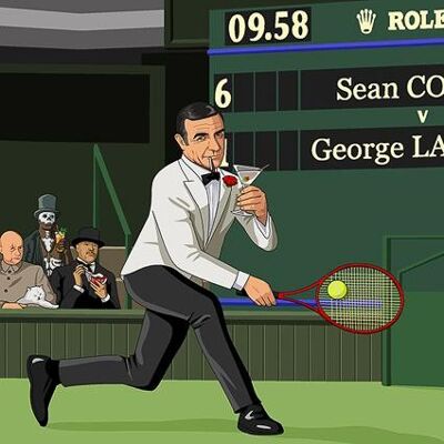 Greeting Card - Jim'll Paint It - James Bond Sean Connery Tennis at Tennish 045