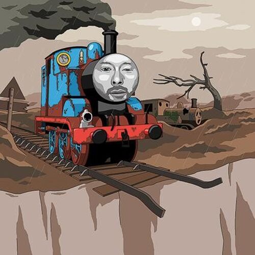 Greeting Card - Jim'll Paint It - Radiohead's Thom Yorke the Tank Engine 033