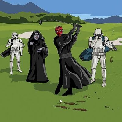 Carte de voeux - Jim'll Paint It - Darth Maul déteste Golf Star Wars 032