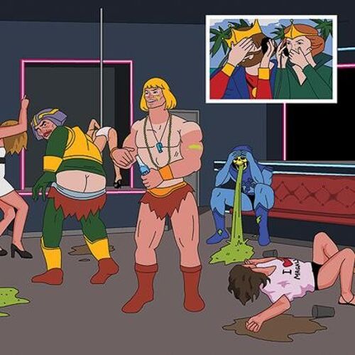 Greeting Card - Jim'll Paint It - He-Man on Sun, Sea & Suspicious Parents 031