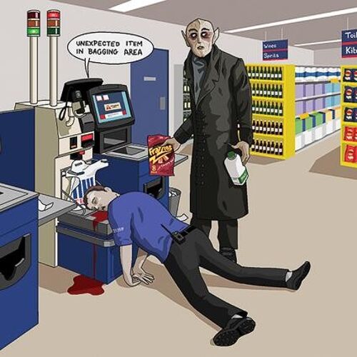 Greeting Card - Jim'll Paint It - Nosferatu at Tesco 022