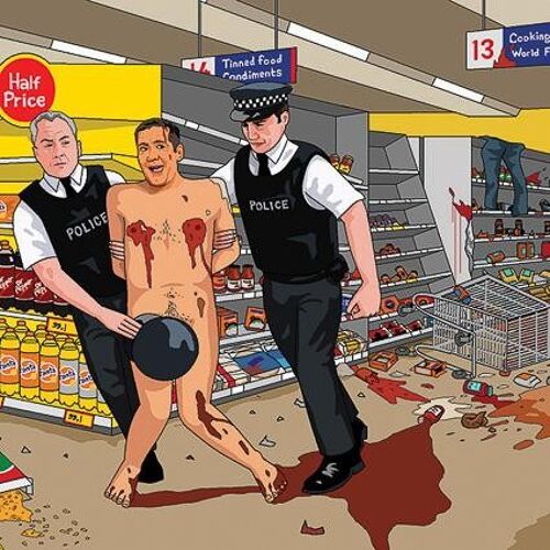 Greeting Card - Jim'll Paint It - Dale Wintons Supermarket Meltdown 008