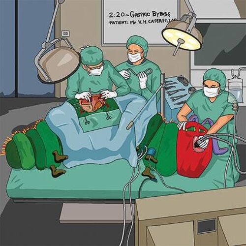 Greeting Card - Jim'll Paint It - Very Hungry Caterpillar Gastric Bypass Operation 007