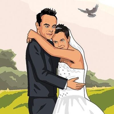 Greeting Card - Jim'll Paint It - Ant n Dec Get Married (White Wedding) 001