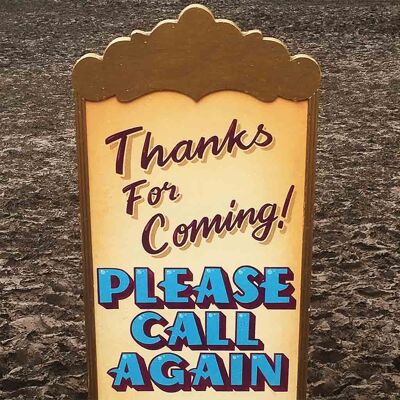 Greeting Card - Instadom "Thanks For Coming Retro Sign - Glastonbury Festival"