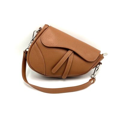 Bolso de hombro en piel auténtica, Made in Italy, art. 112436