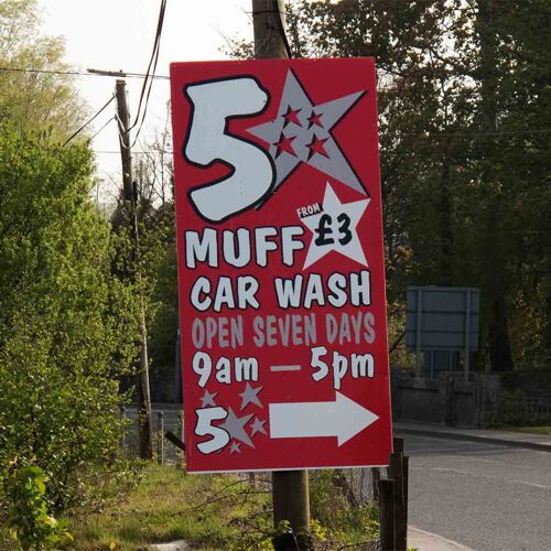 Greeting Card - Instadom "Muff Car Wash - Muff, County Donegal, Ireland"