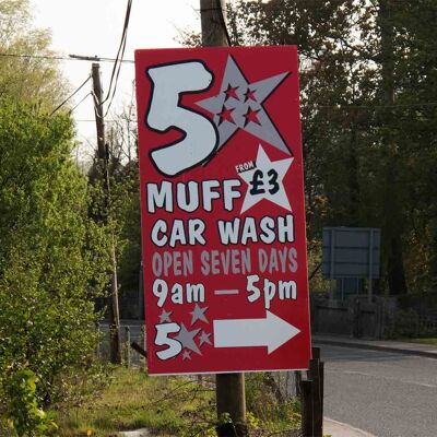 Tarjeta de felicitación - Instadom "Muff Car Wash - Muff, Condado de Donegal, Irlanda"