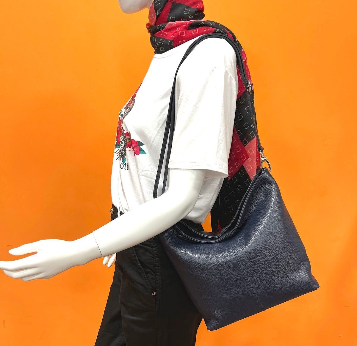 Borsa a tracolla in vera pelle, da donna, Made in Italy, art. 112453