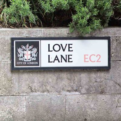 Grußkarte - Instadom "Love Lane Road Sign - City of London"