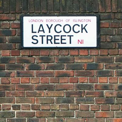 Greeting Card - Instadom "Laycock Street Road Sign - Islington, London"