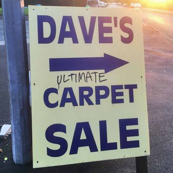 Carte de voeux - Instadom "Dave's Ultimate Carpet Sale - Whalley Range, Manchester"