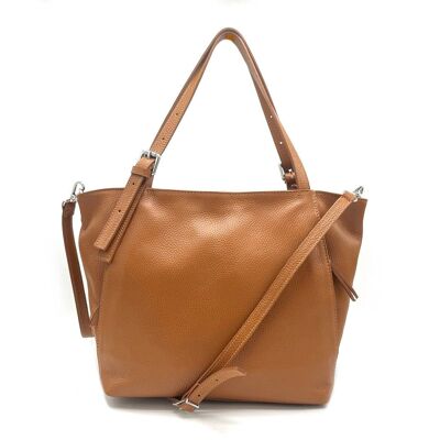 Borsa a mano in vera pelle, misura media, Made in Italy, art. 112490