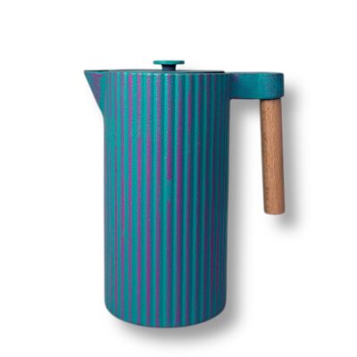 Théière en fonte Si – 1,0 l pour thé et eau, avec manche en bois et passoire en acier inoxydable