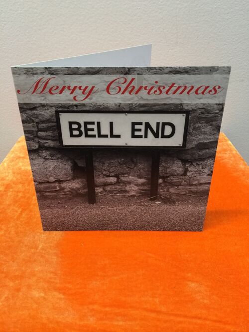 Greeting Card - Bell End road sign - Christmas Card