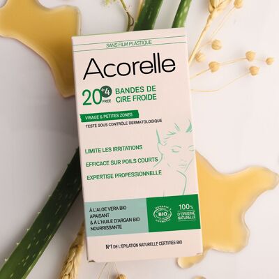 BANDES DE CIRE FROIDE VISAGE X 20 + 4 OFFERTES