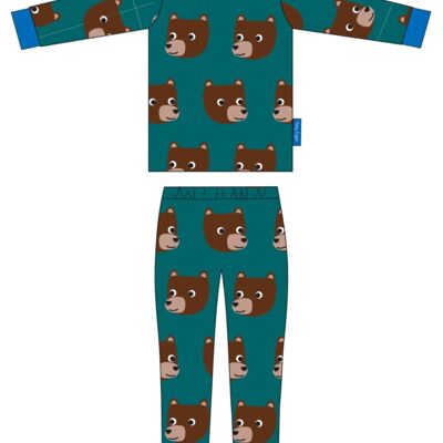 Organic cotton children's pajamas with bear print