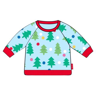 Organic cotton kids sweatshirt with Christmas tree print