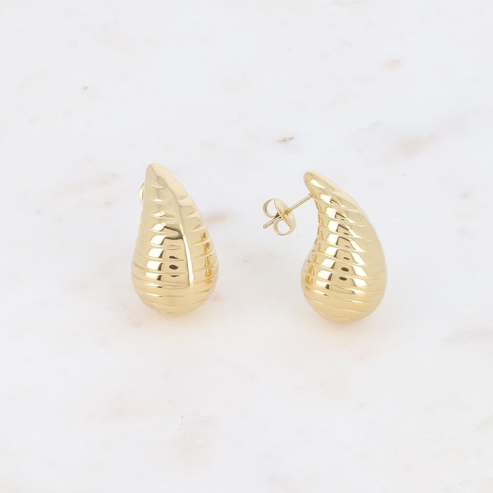 Pendientes bala - gota efecto estriado 14x26mm