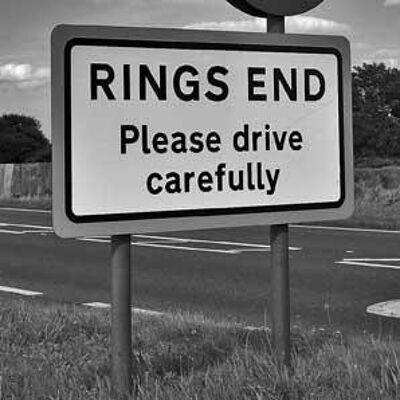 Rings End - Straßenschild-Grußkarte