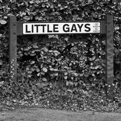 Little Gays - Straßenschild-Grußkarte