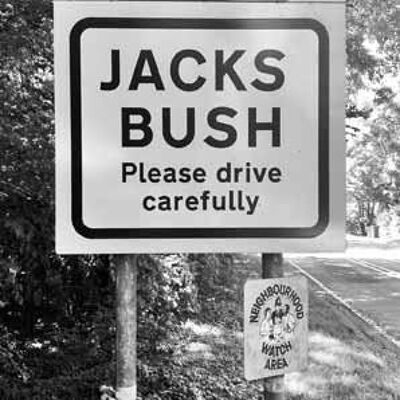 Jacks Bush - Straßenschild-Grußkarte