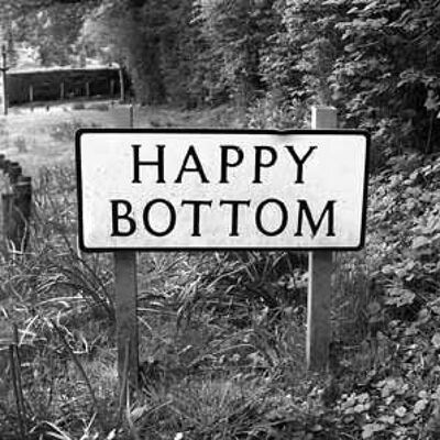 Greeting Card - Happy Bottom road sign